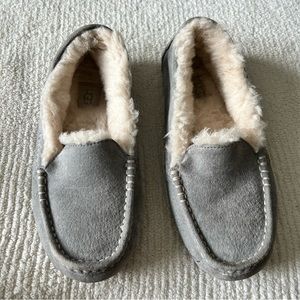 UGG Ansley Water Resistant Suede Wool Lined Slippers Grey